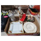 MID CENTURY ASHTRAYS, BANK& FIGURINES