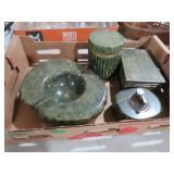 VTG RAMANO BIANCHI ALABASTER ASHTRAY,LIGHTER & MIS