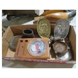 COLL. METAL, WOOD & GLASS ASHTRAYS