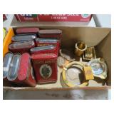 COLL. VTG METAL TOBACCO TINS & ASHTRAYS