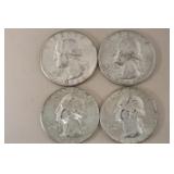 1964 P & (3) 1964 D WASH. QUARTERS 90%