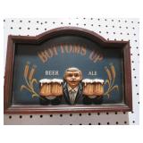 WOOD BOTTOMS UP BEER & ALE ADV. SIGN