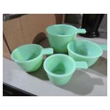 SET OF FOUR JADEITE MEASURING CUPS