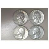 (2) 1964 P & (2) 1964 D WASH. QUARTERS 90%