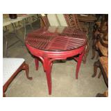 RATTAN GLASS TOP SIDE TABLE