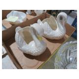 VINTAGE CERAMIC SWAN PLANTERS