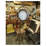 UNIQUE METAL MADISON CLOCK ON STAND