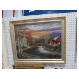 GOLD ORNATE FRAMED ARTIST SIGNED PRINT