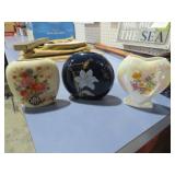 (3) SMALL HAND PAINTED VASES