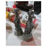 PAIR OF BRONZE LIKE DOG FIGURES