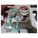 PLATEAU MIRROR PIRATE BOX, WATCH, HOWLITE NECKLACE