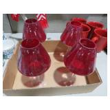 (4) UNIQUE RED VOTIVE CANDLE HOLDERS