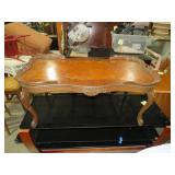 CARVED LEG INLAIND TOP COFFEE TABLE