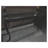 WOOD CARVED BEVELED EDGE GLASS TOP ENTRY TBL