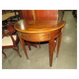 CHERRY FINISH INLAID 1 DWR HALF MOON TBL