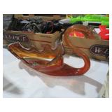 SWAN ART GLASS ORANGE SWIRL BOWL