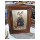 FRAMED RABBIT TIN PUNCH ART