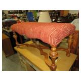 SOLID OAK FRAMED PADDED BED BENCH