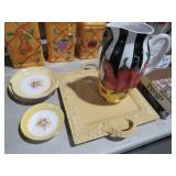 VINTAGE CHINA & PITCHER & SERVING TRAY