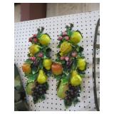 (2) RESIN FRUIT WALL HANGINGS