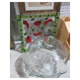 NICE CAKE STAND WITH TOP& GLASS TRAY