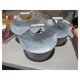 (3) METAL TUBS