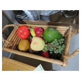 WOODEN BASKET WITH FRUIT