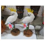 PAIR OF METAL COCKATEELS