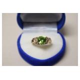 3.9 GR 14K GOLD 2CT PERIDOT .20CT DIAMONDS RING