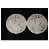 DATELESS P & S WALKING LIBERTY HALF DOLLAR 90%