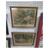 PAIR OF CURRIER & IVES OLD HOMESTEAD,FARM GATE