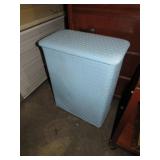 MCM BLUE WICKER HAMPER