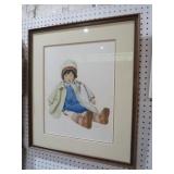 FRAMED RON KIRKHAM DOLL PRINT