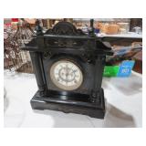 ANTIQUE BLACK MANTLE CLOCK