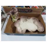 VINTAGE CERAMIC PHEASANT FIGURINE & BOWL