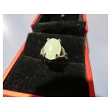 LADIES STERLING SILVER MOONSTONE RING SIZ3 7
