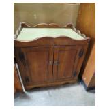 2 DOOR CHERRY FINISH CABINET