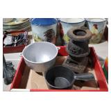 CAST IRON STOVE & SMELTING POTS