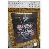 GOLD ORNATE FRAMED FLORAL PRINT 20X24