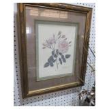 FRAMED BLUSH DAMASK ROSE PRINT
