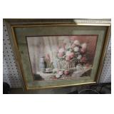 FRAMED FLORAL PRINT 22X19