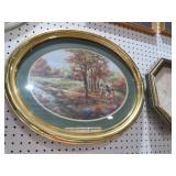 GOLD OVAL FRAMED CHILDREN BY CREEK PRINT