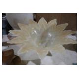 VTG MURANO STYLE PEACH ART GLASS