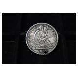 1858 O SEATED LIBERTY HALF DOLLAR 90% HOLED
