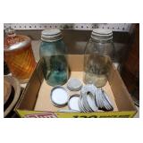OLD GREEN JARS & ZINC LIDS