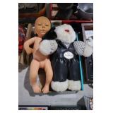 BABY DOLL & STUFFED BEAR