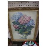 GOLD ORNATE FRAMED FLORAL PRINT 16X20