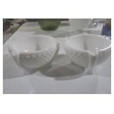 PAIR HOBNAIL MILKGLASS BOWLS