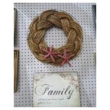 METAL FAMILY SIGN & STAR ROPE WREATH