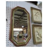 FRAMED GOLD TRIMMED WALL MIRROR